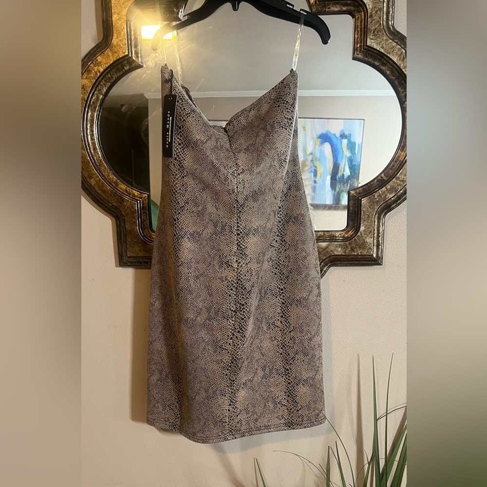 Strapless snake skin print dress